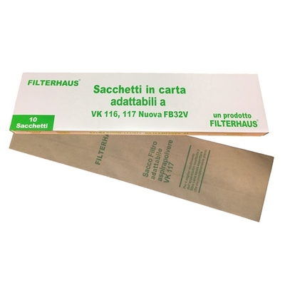 Sacchetti polvere: Sacchetti per aspirapolvere in scatola da 10 pz  adattabili modello VK116/VK117 Folletto